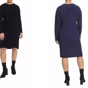 STYLE & Co. Burgandy Long Sleeve Crew Neck Sheath Dress